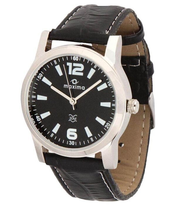 maxima black dial elegant analog wrist watch for men