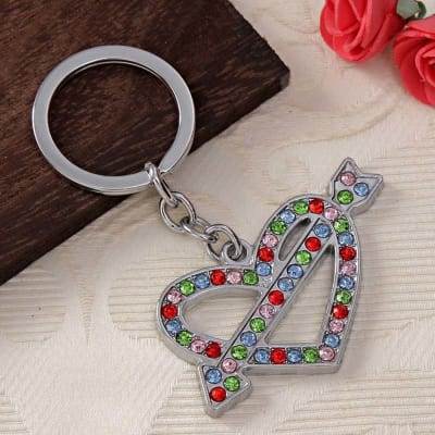 romantic heart shaped keychain